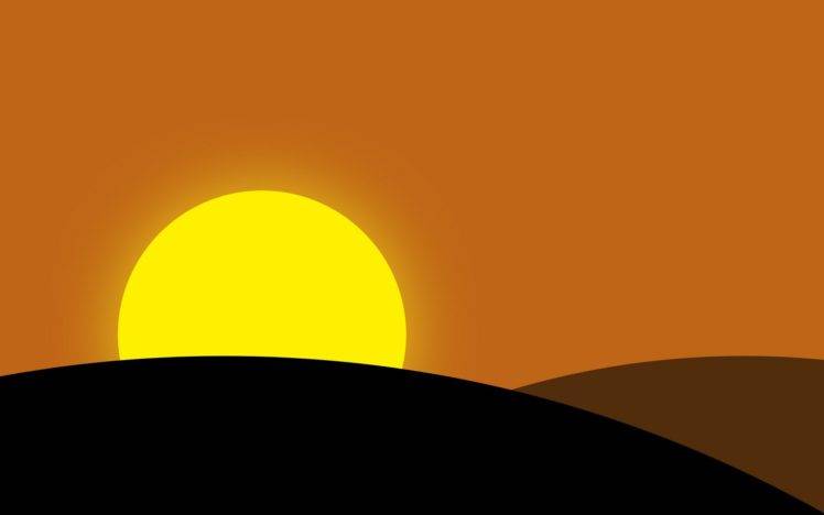 sunset, Mountain, Minimalism HD Wallpaper Desktop Background