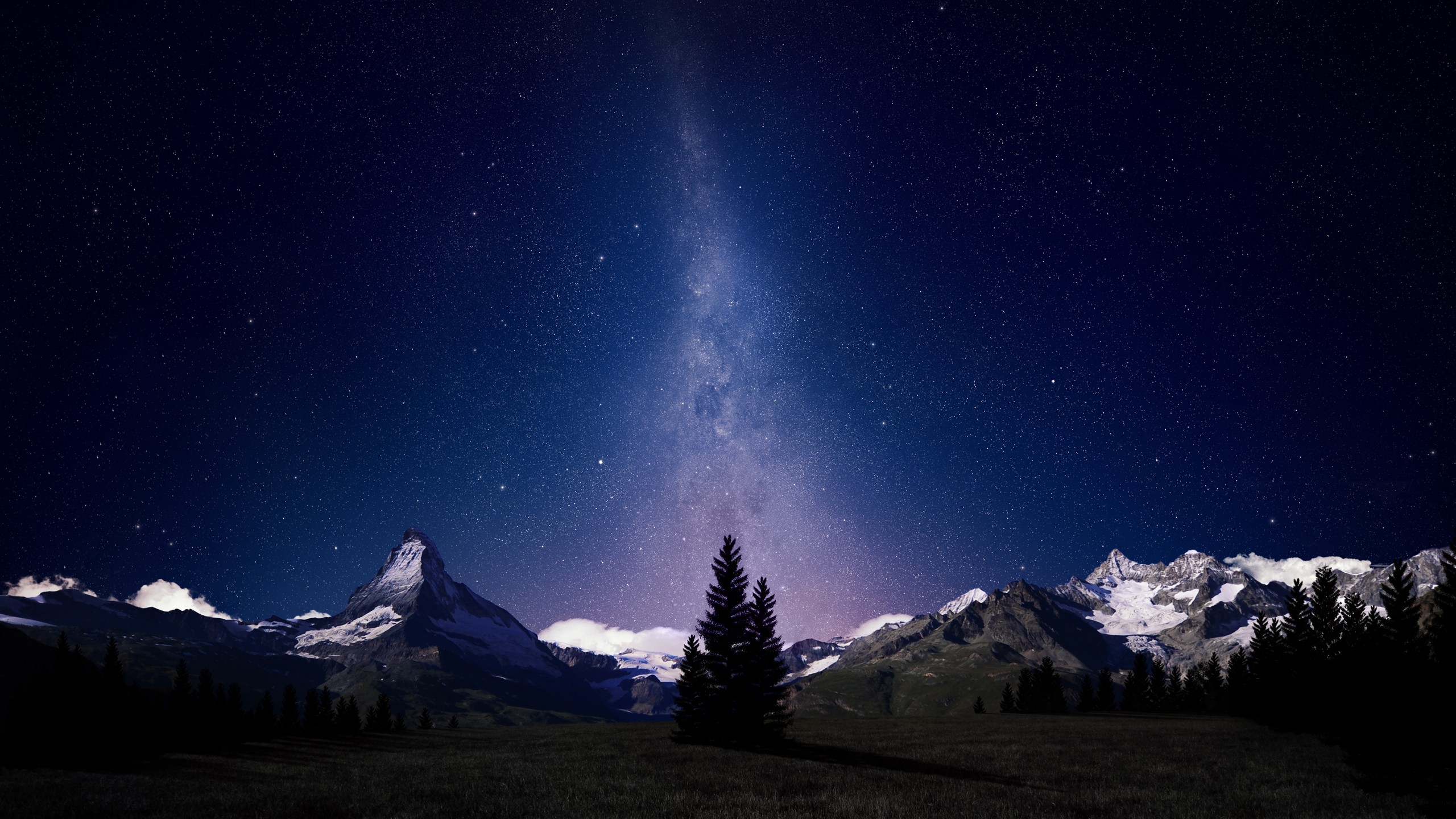 sky, Mountain, Stars Wallpaper