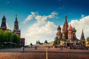 cityscape, Architecture, City, Building, Urban, Moscow, Russia, Kremlin, Town square, Cathedral, Old building, People, Street, Trees, Clouds, Clock towers, Red Square, Pavers, Capital