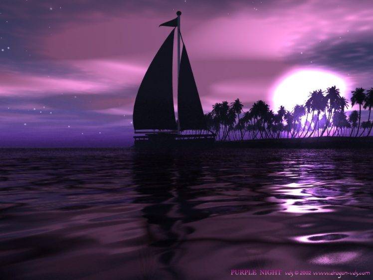 sailing ship, Sea, Island HD Wallpaper Desktop Background