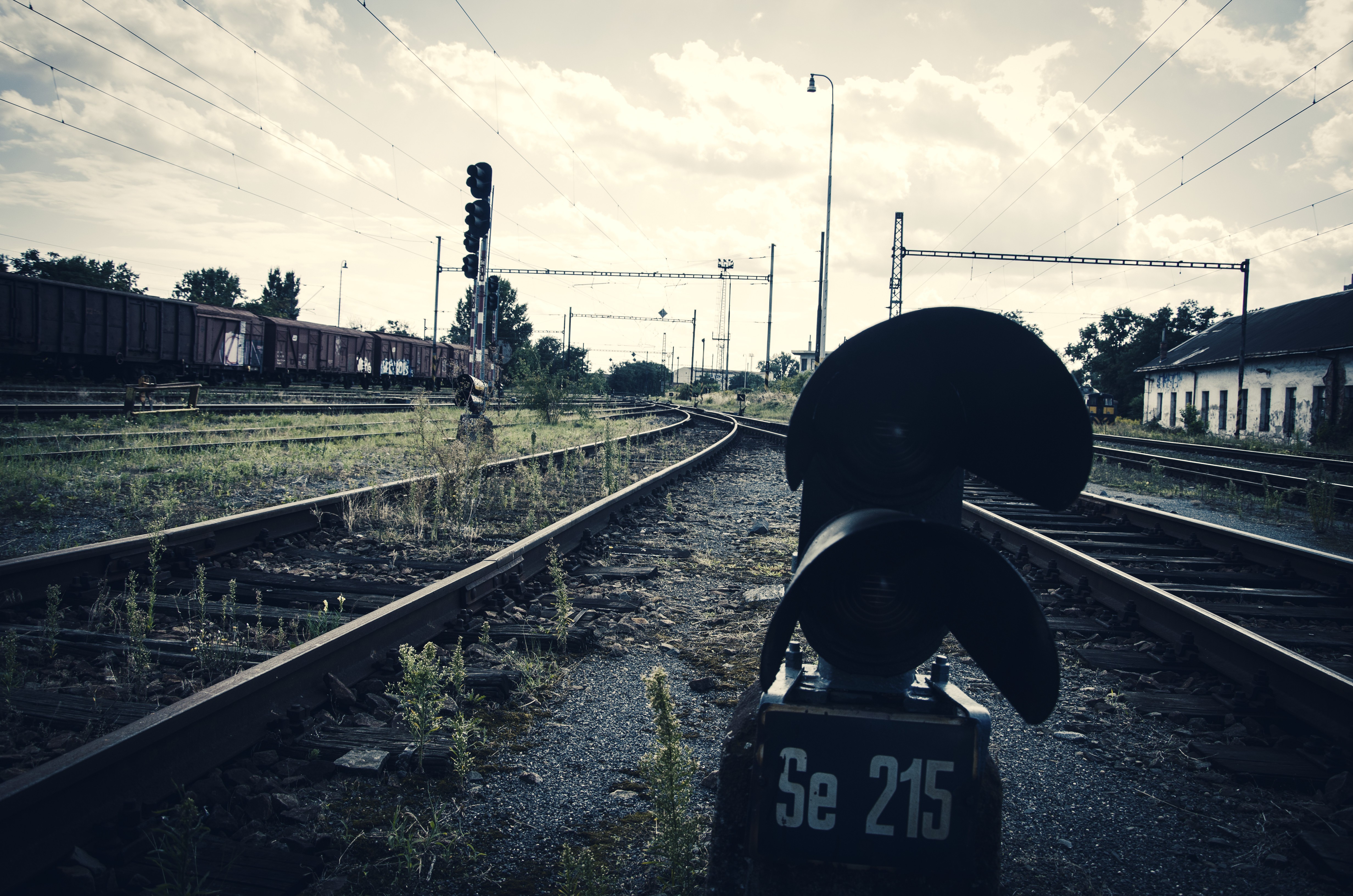 train, Train station, Old, Rust, Rail yard, Ground, Clouds, Pripyat, Ukraine, Muted, Railway, Abandoned Wallpaper