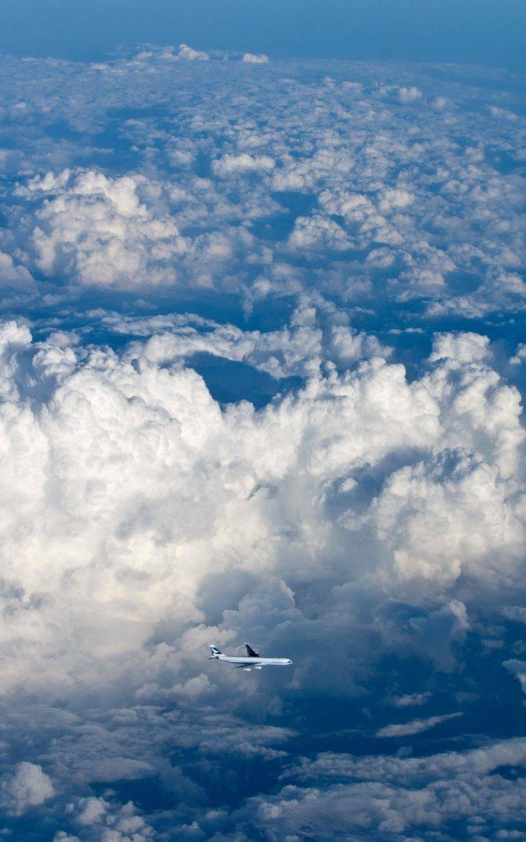 aircraft, Clouds, Sky, Airbus A340, Portrait display HD Wallpaper Desktop Background