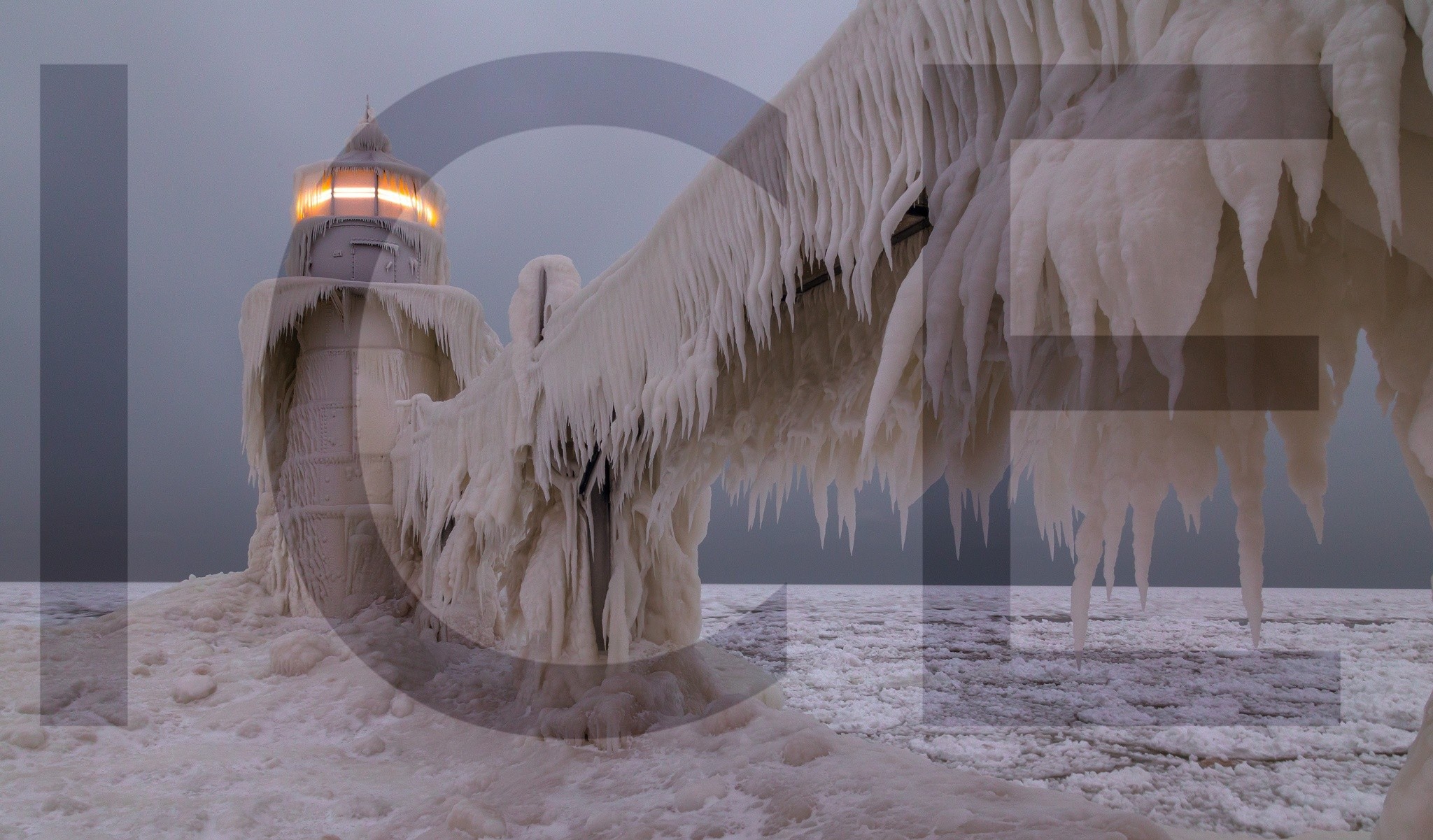 lighthouse, Ice, Nature Wallpaper