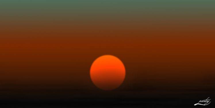 sunrise, Sunset, Painting HD Wallpaper Desktop Background