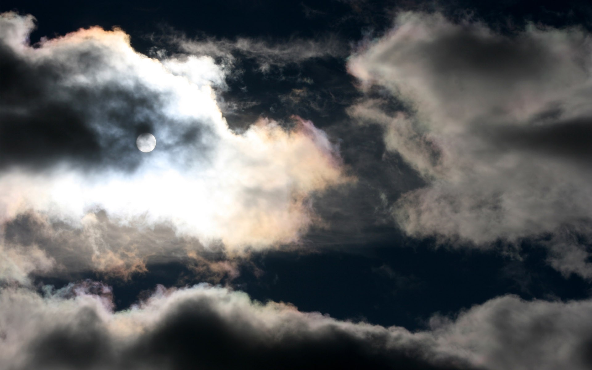clouds, Moon Wallpaper