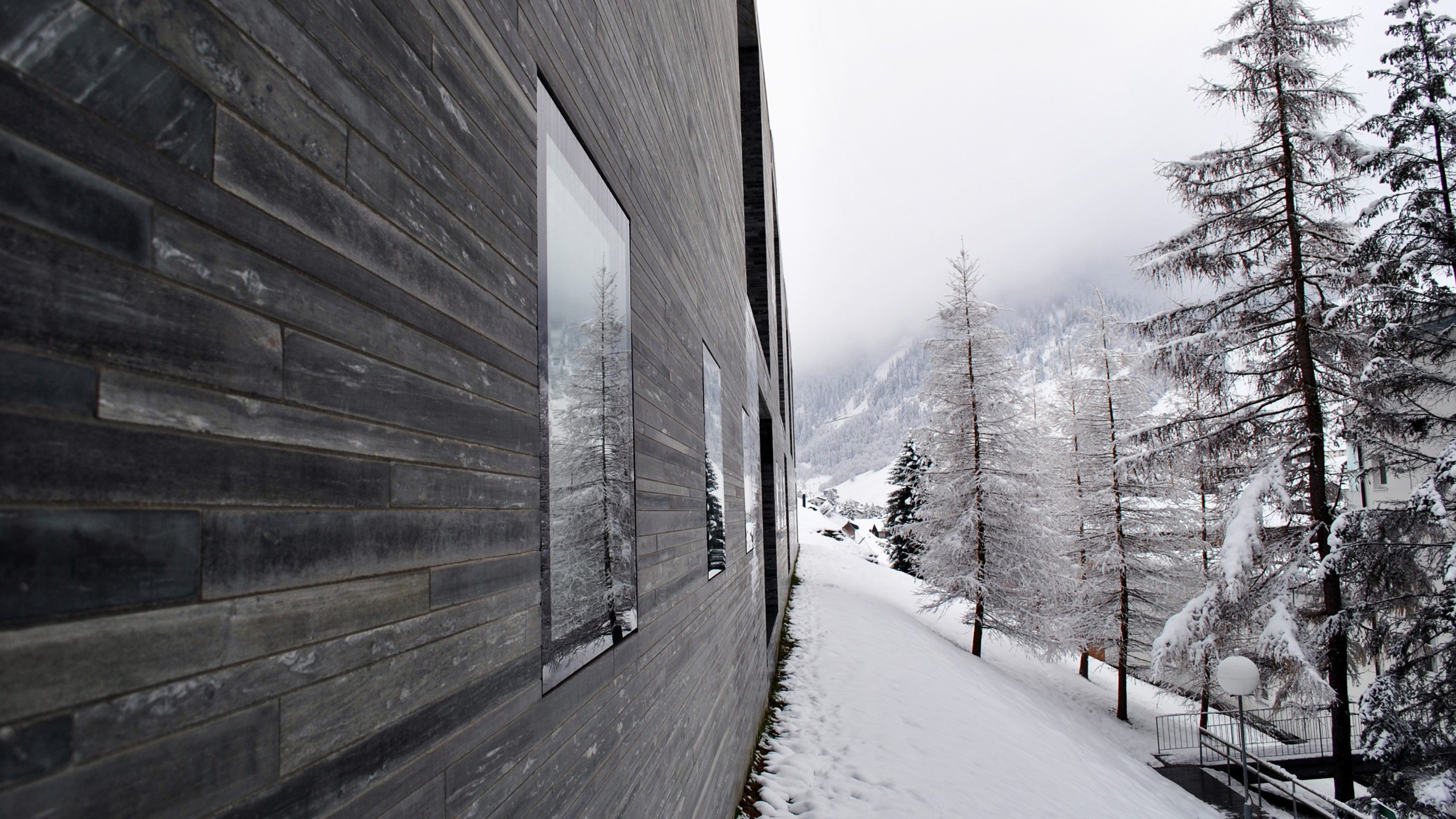 cabin, Snow, Winter Wallpaper