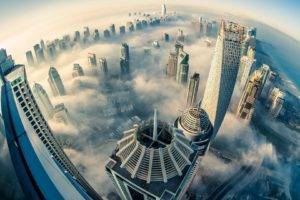 Dubai, Clouds, Mist, City