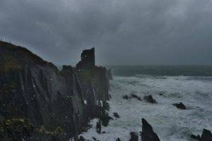 castle, Ireland, Sea, Abandoned
