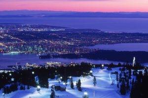 Vancouver, British Columbia, Mountain, Sea, Snow