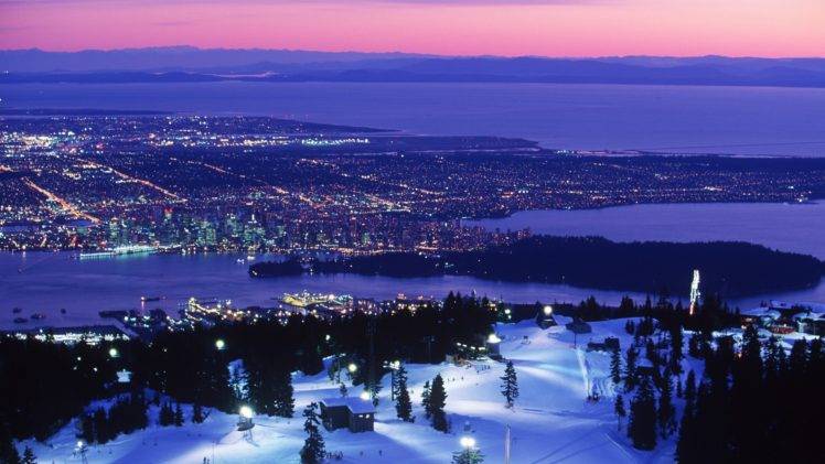 Vancouver, British Columbia, Mountain, Sea, Snow HD Wallpaper Desktop Background