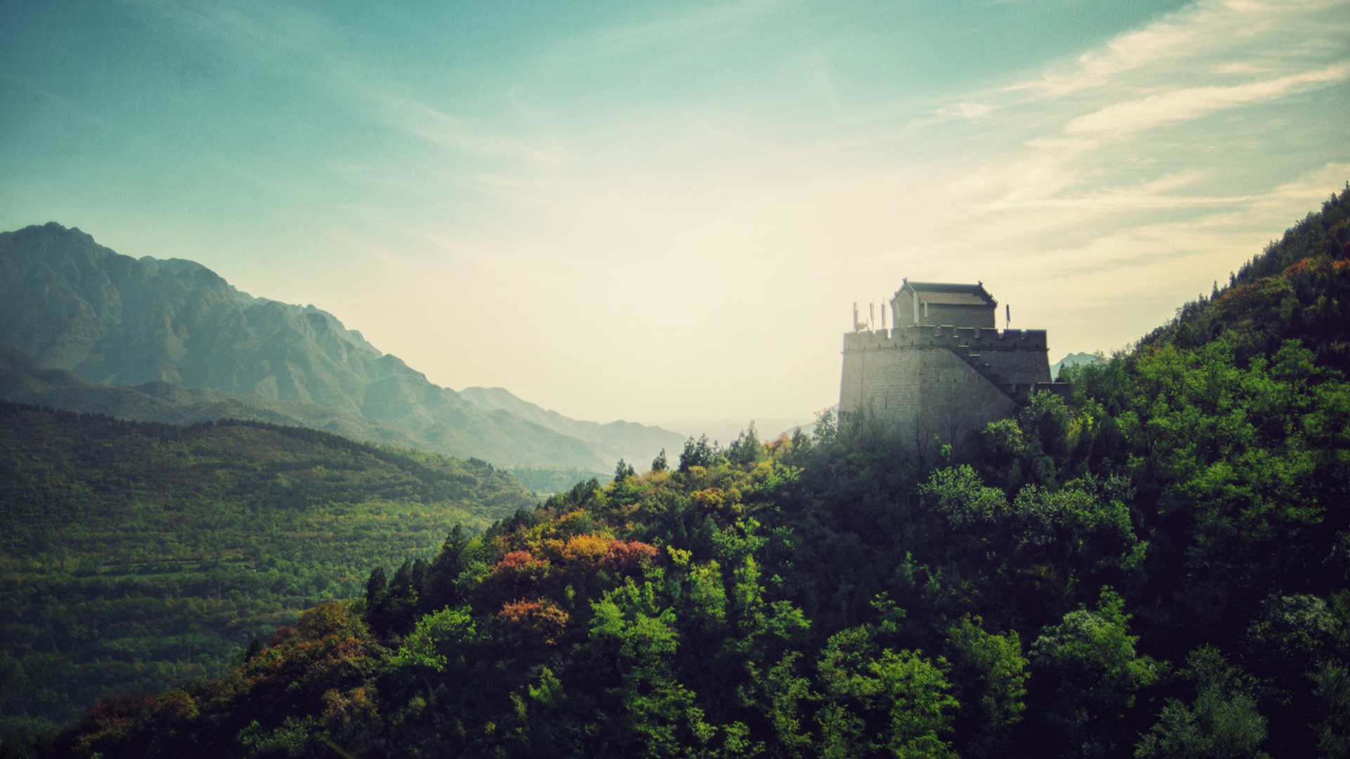China, Great Wall of China, Forest Wallpaper