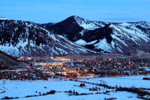 winter, Snow, Mountain, Town, Wyoming, Jackson