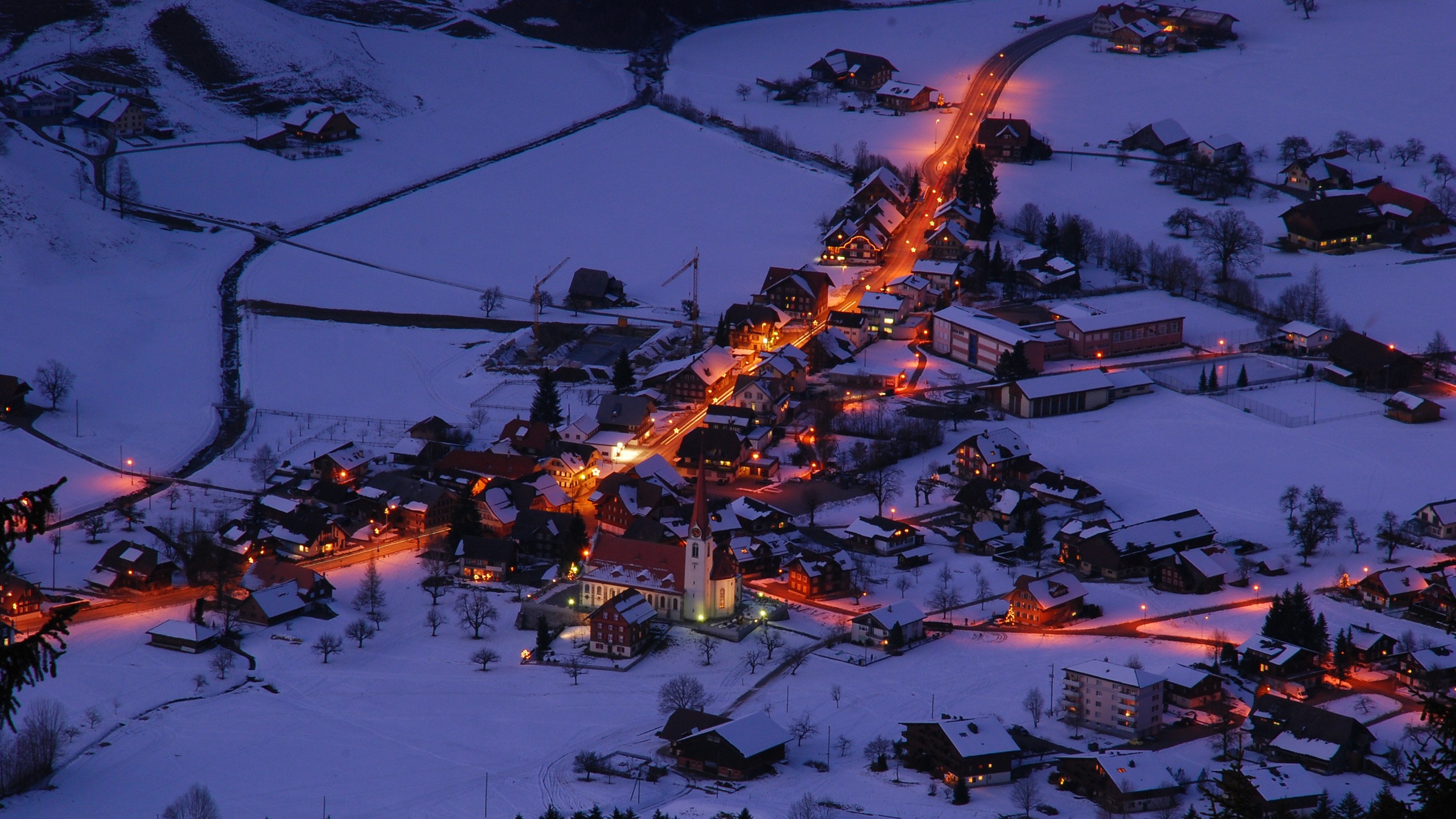 snow, Town, Marbach, Germany, Winter Wallpaper