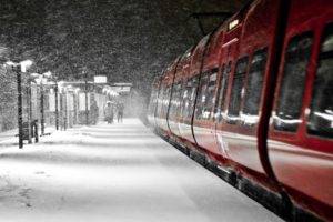 snow, Vehicle, Train, Night