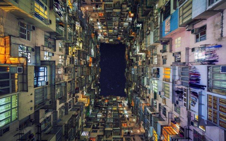 building, Asia, Asian, Sky, Night, Stars, Hong Kong, City HD Wallpaper Desktop Background