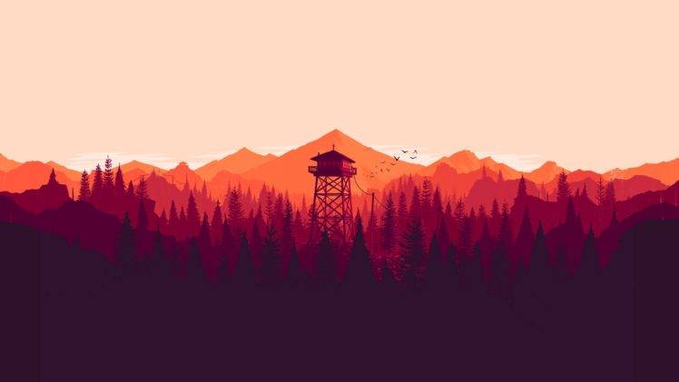 forest, Artwork, Tower, Mountain, Firewatch HD Wallpaper Desktop Background