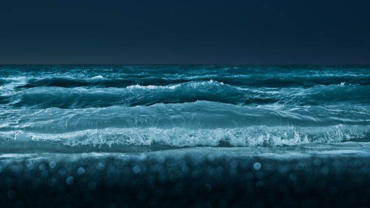 waves, Night HD Wallpaper Desktop Background
