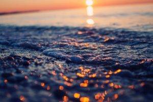 water, Sunset
