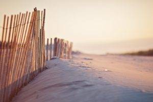 beach, Sand, Fence