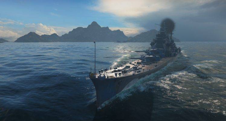 World of Warships, Boat, Mountain, Sea HD Wallpaper Desktop Background