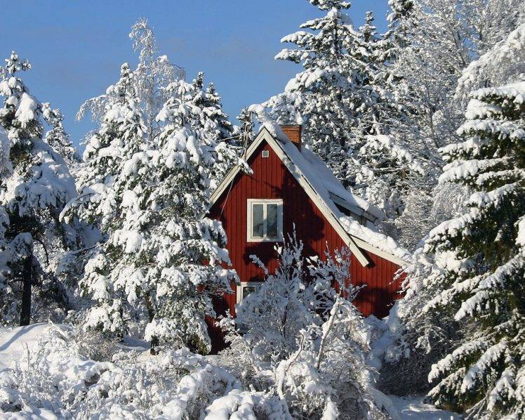 snow, Winter, House, Trees, Forest HD Wallpaper Desktop Background