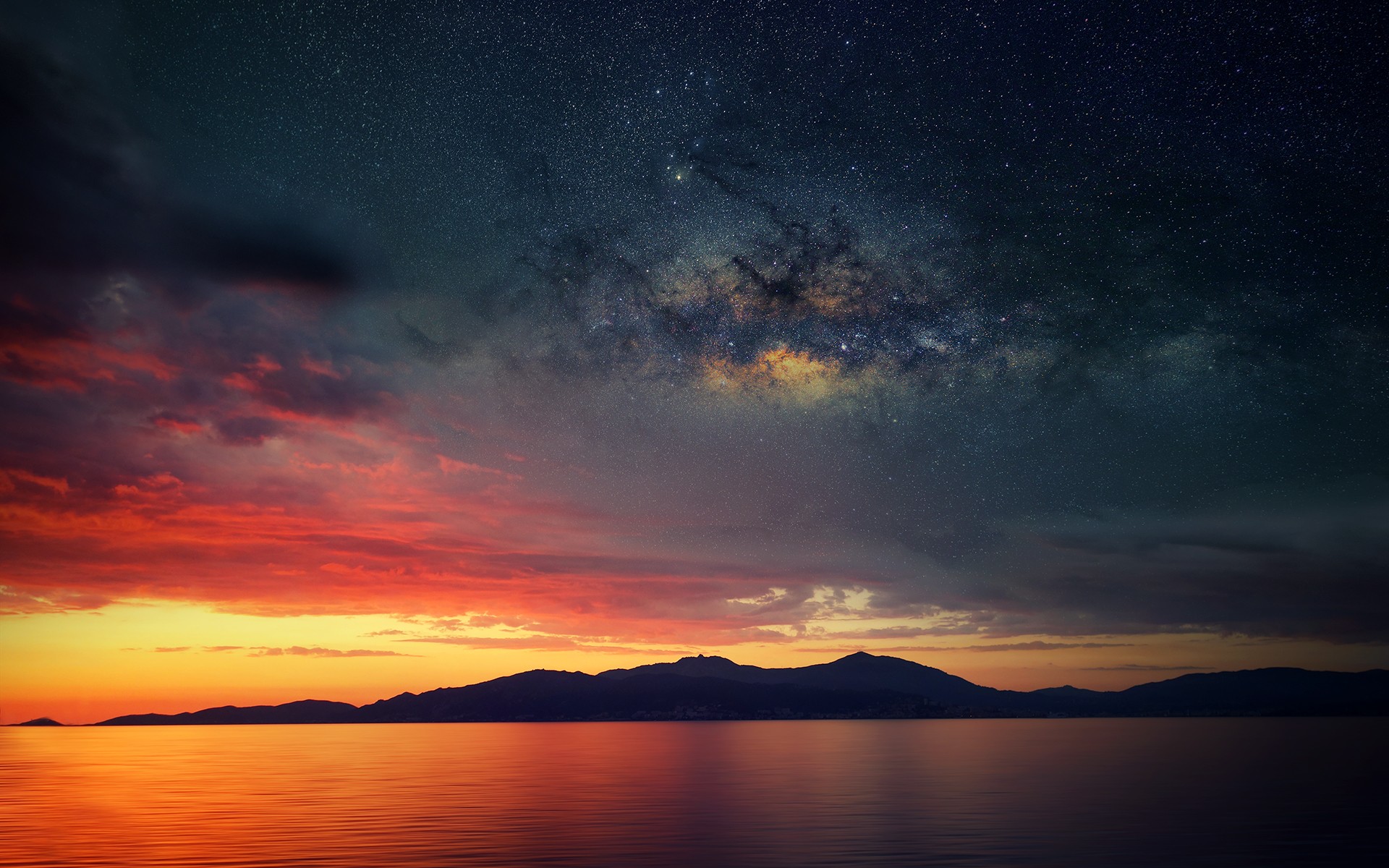 Corsica, Ajaccio, Sunset, Water, Clouds Wallpaper