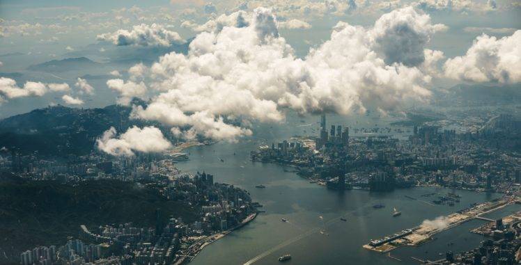 Hong Kong, Clouds, City HD Wallpaper Desktop Background