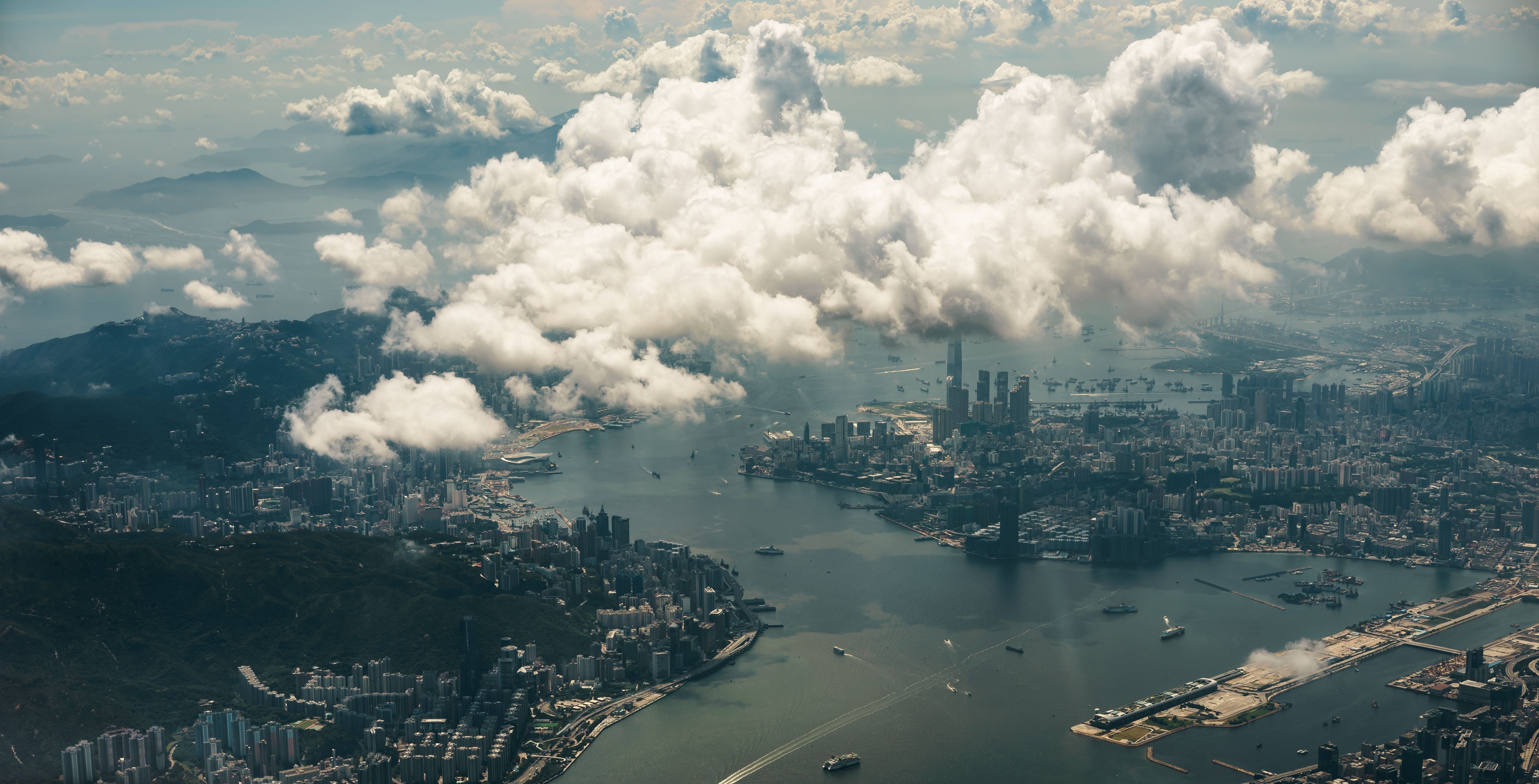 Hong Kong, Clouds, City Wallpaper