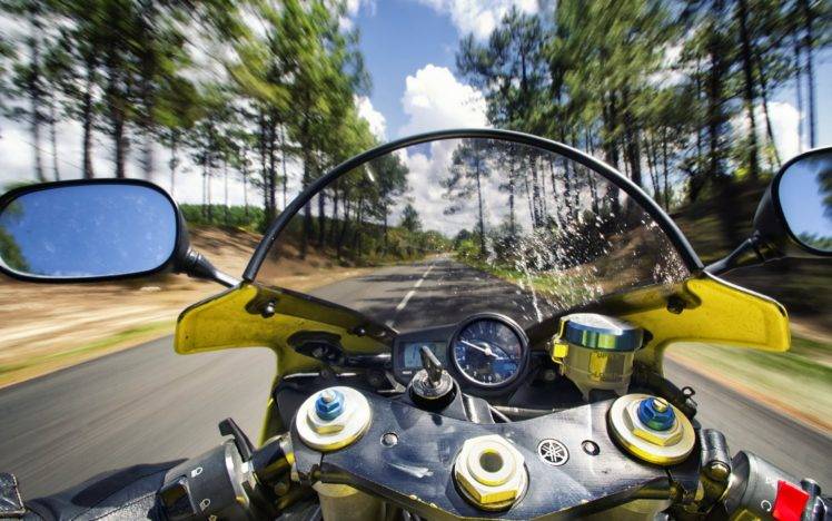 motorcycle, Vehicle, Road, Speed blur, Blurred, Yamaha HD Wallpaper Desktop Background