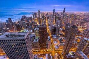 city, Winter, Chicago