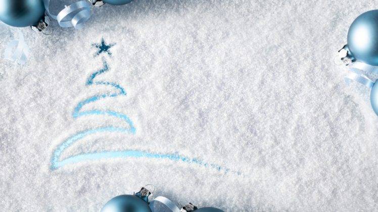 winter, Snow, Christmas Tree, Stars, Christmas, Blue background, Imagination HD Wallpaper Desktop Background