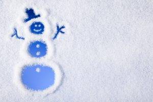 winter, Snow, Snowman, Snowmen, Top hats, Smiling, Blue background