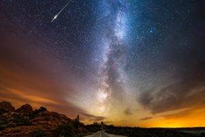 landscape, Long exposure, Stars, Road, Milky Way