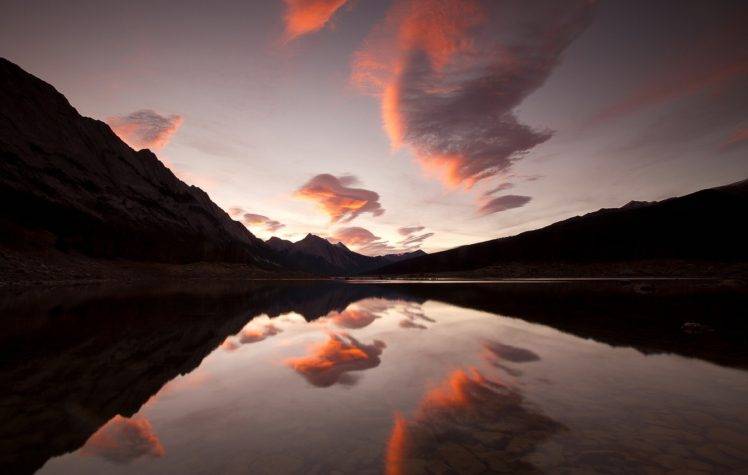 reflection, Clouds, Mountain HD Wallpaper Desktop Background