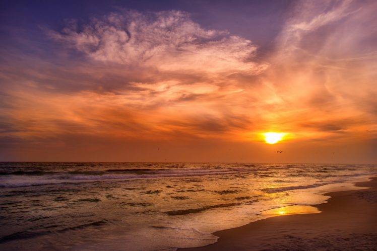 beach, Sunset HD Wallpaper Desktop Background