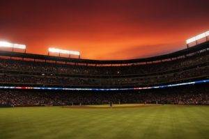 stadium, Baseball, Sunset