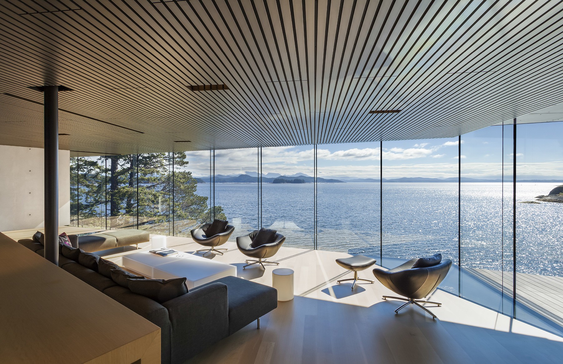 interior design, Far view, Sea, Window Wallpaper