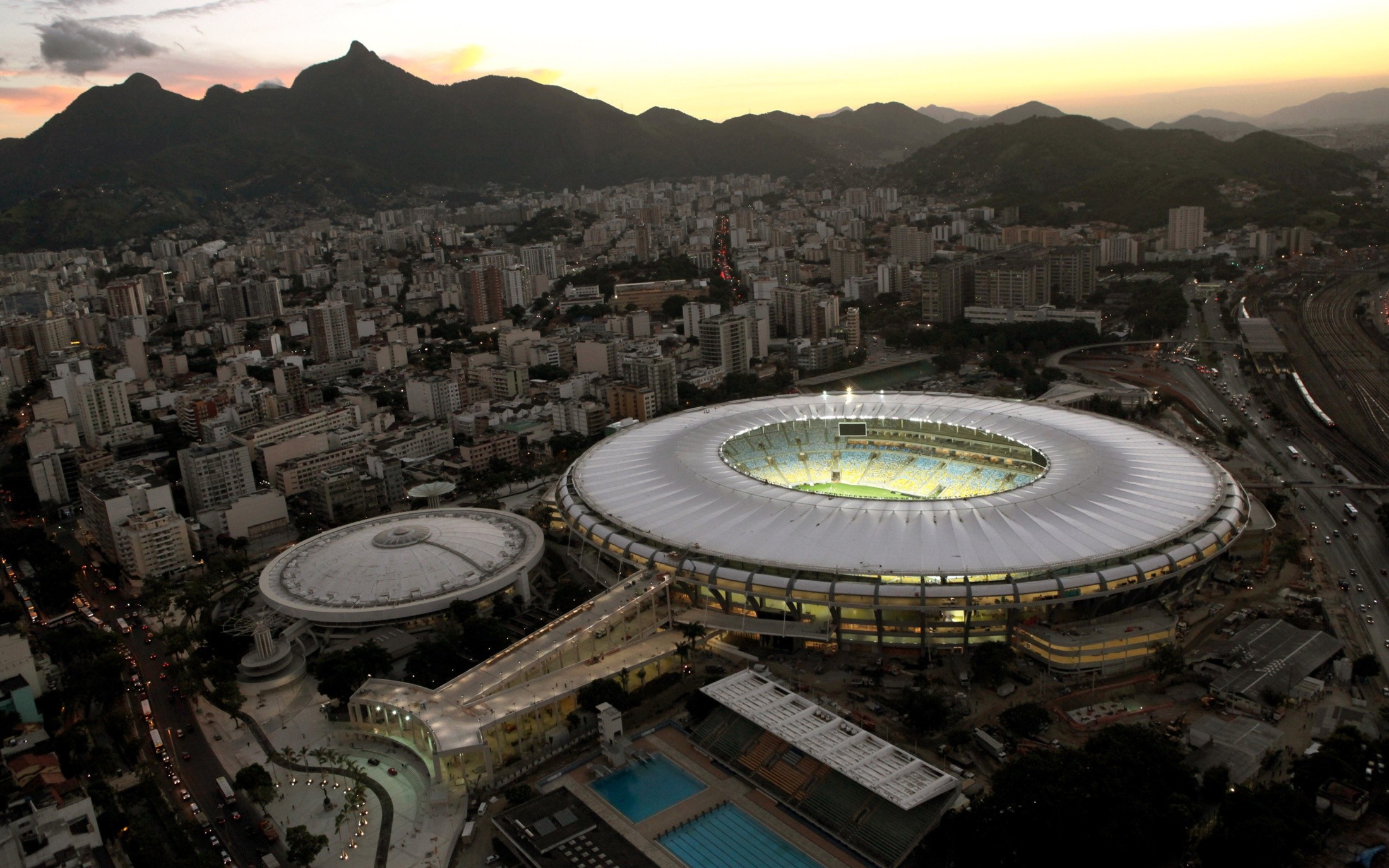 Maracanã stadium, Brazil, Stadium, City, Sunset Wallpaper