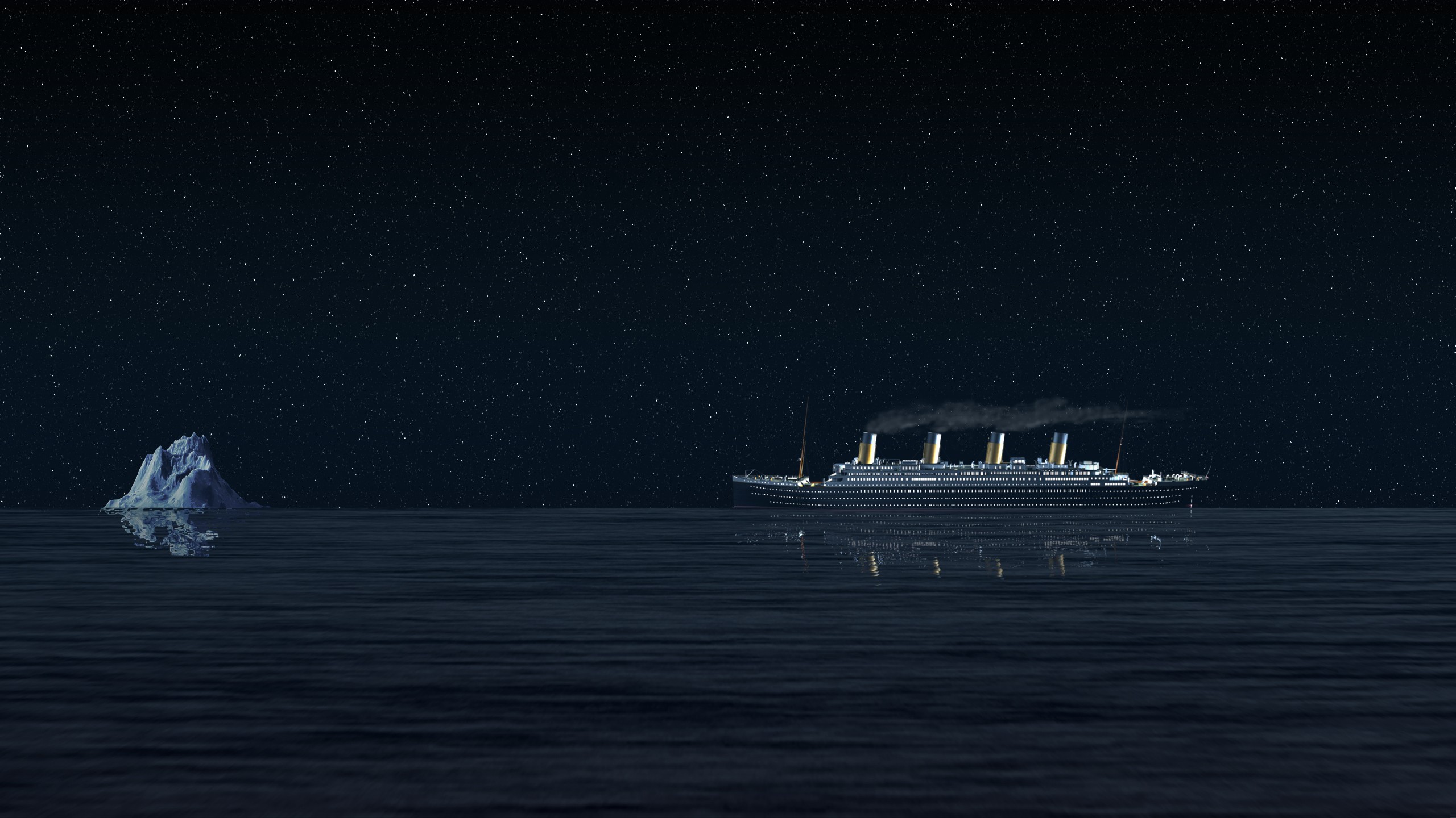 Titanic, Night, Ship, History, Sea, Starry night, Iceberg Wallpaper