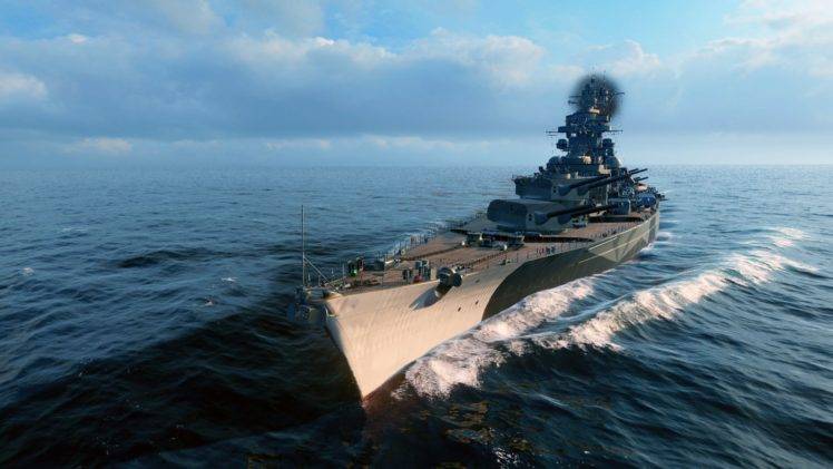 World of Warships, Tirpitz, Sea, Battleships, Bismarck (ship) HD Wallpaper Desktop Background