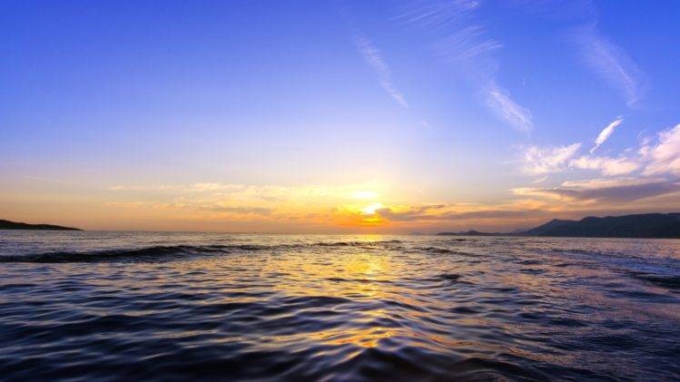sea, Sunset HD Wallpaper Desktop Background