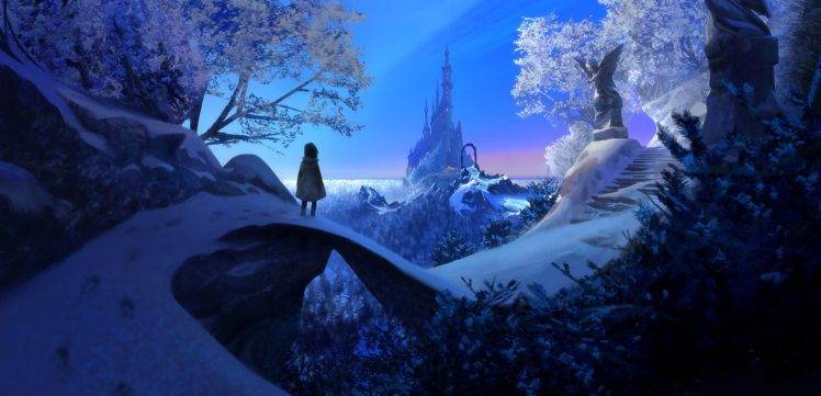 Kingdom, Snow, Angel, Little girl, Winter HD Wallpaper Desktop Background