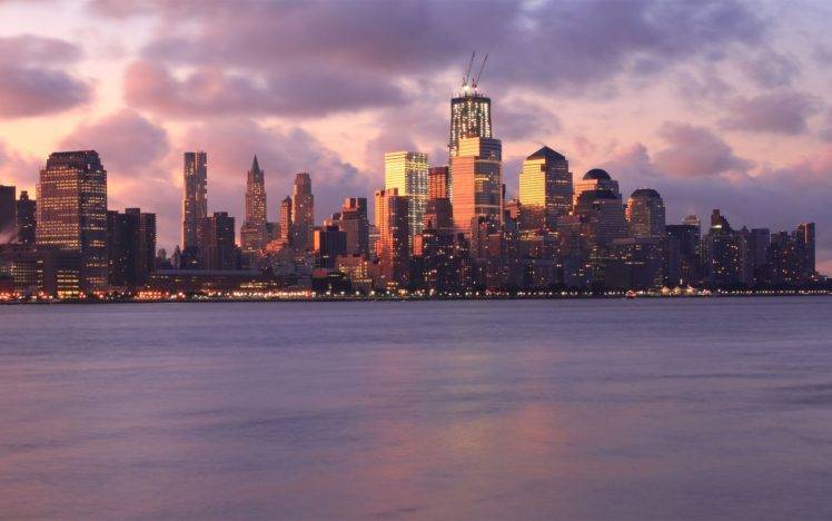 skyline, Sunset, New York City, Bay, City HD Wallpaper Desktop Background
