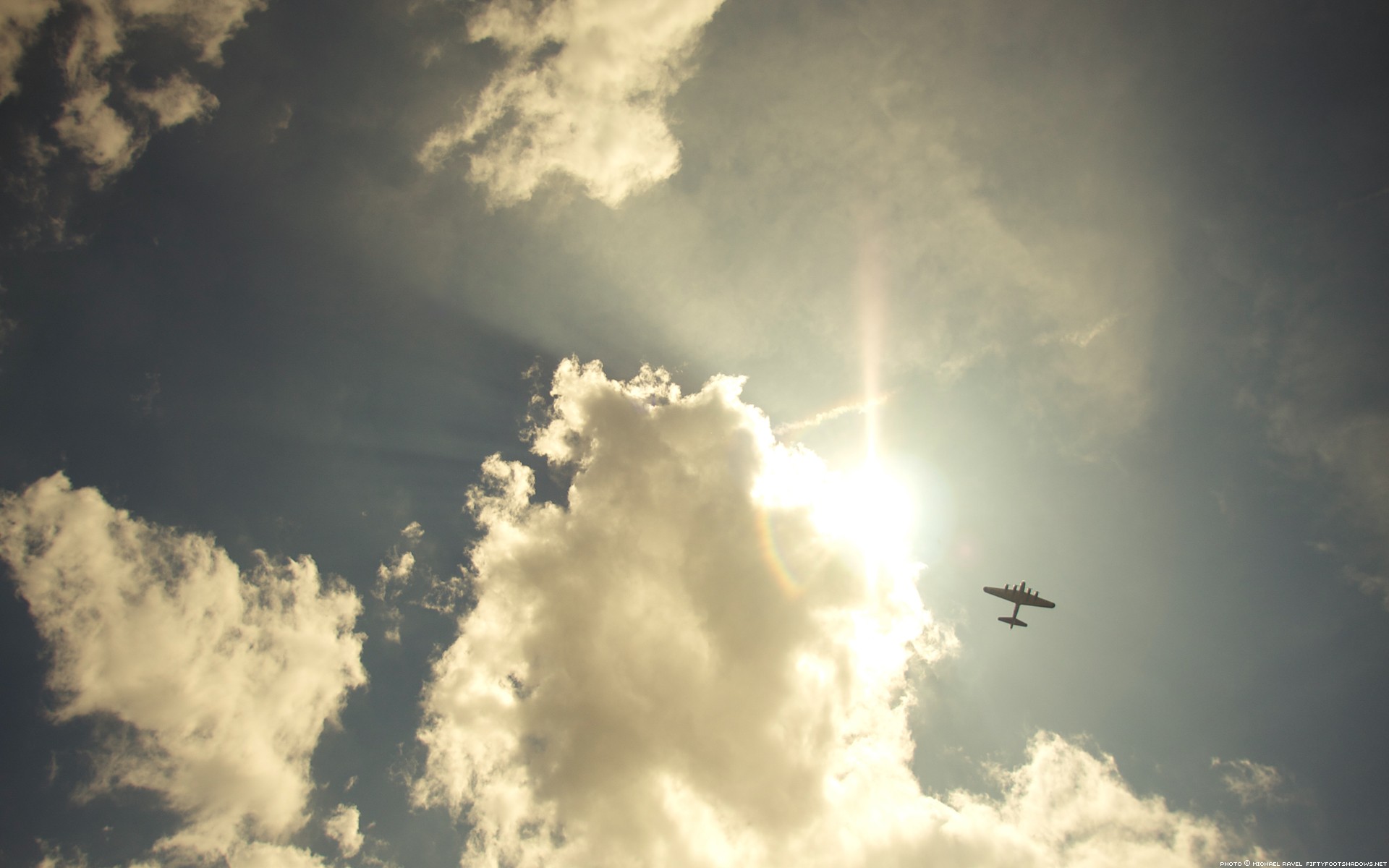 aircraft, Sky, Sun, Clouds Wallpaper