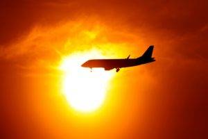 photography, Sunset, Clouds, Airplane, Aircraft, Sun, Silhouette
