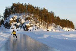 winter, Snow, Ice skate
