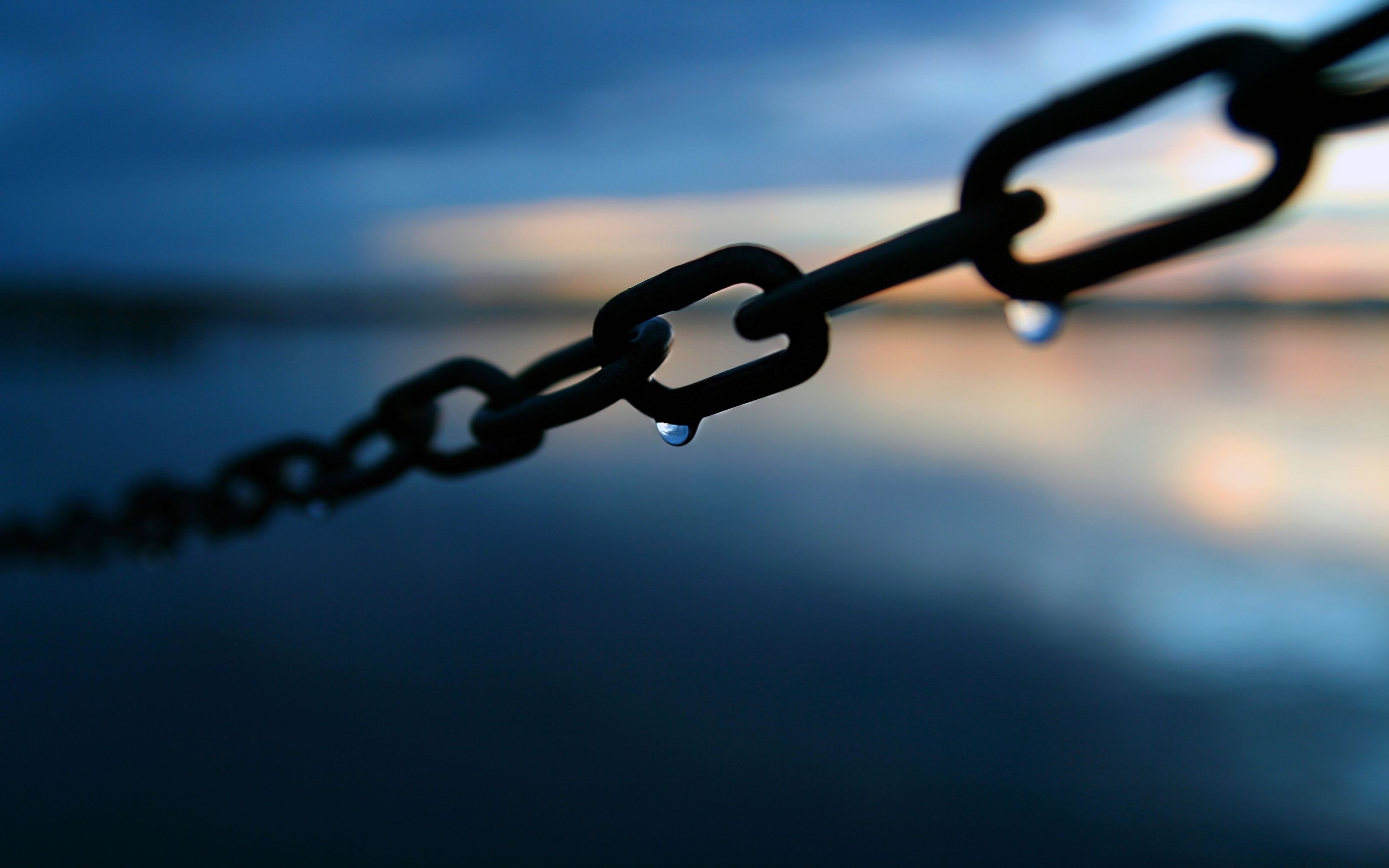photography, Depth of field, Sea, Water, Chains, Water drops Wallpaper
