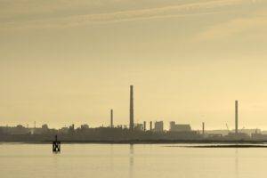 photography, Industrial, Technology, Chimneys, Factories, Sea, Water, Reflection