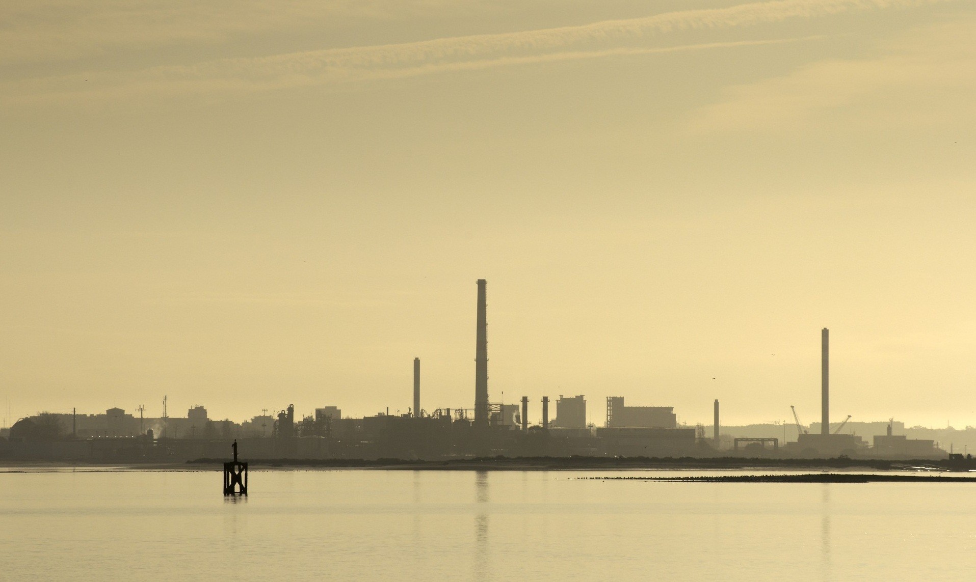 photography, Industrial, Technology, Chimneys, Factories, Sea, Water, Reflection Wallpaper