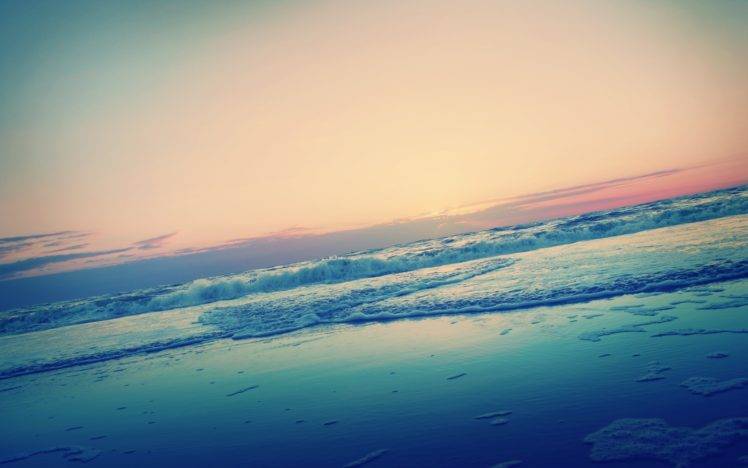 photography, Water, Coast, Beach, Sunrise, Sea HD Wallpaper Desktop Background